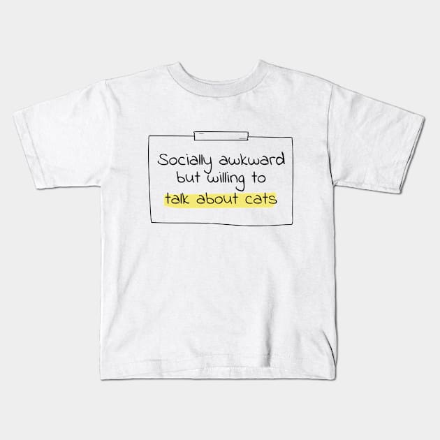 Feline Friendly - "Talk About Cats" Social Quote Tee Kids T-Shirt by DefineWear